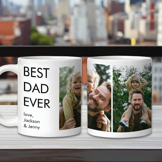 Foto för familjen Best Pappa Anpassningsbar Person Kaffemugg (Skapare uppladdad)