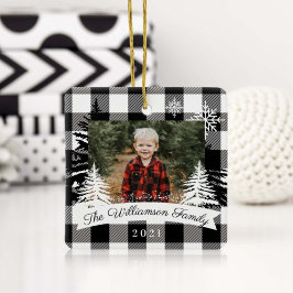 Foto för familjen Black Buffalo Play Rustic Gräs T Julgransprydnad Keramik