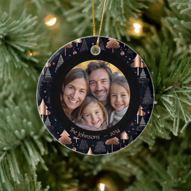 Foto för familjen Classy Guld & Black Julgran Julgransprydnad Keramik (Träd)