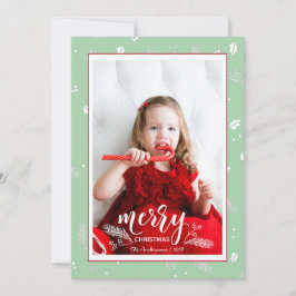 Foto för familjen Cute Gräs & Holly jul Mönster Julkort