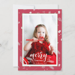 Foto för familjen Cute Gräs & Holly jul Mönster Julkort