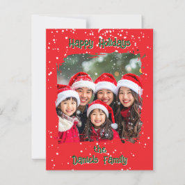 Foto för familjen Cute jul Snö Vykort