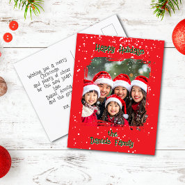 Foto för familjen Cute jul Snö Vykort