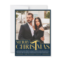 Foto för familjen elegant Blue och Guld God jul