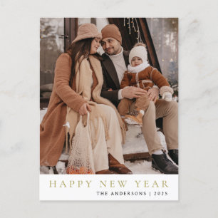 Foto för familjen Elegant Minimal Gott nytt år Helg Vykort