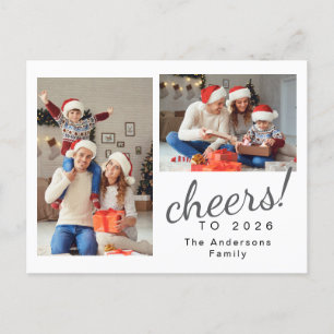 Foto för familjen Elegant Minimal Gott nytt år Helg Vykort