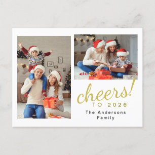 Foto för familjen Elegant Minimal Gott nytt år Helg Vykort