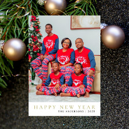 Foto för familjen Elegant Minimal Gott nytt år Julkort