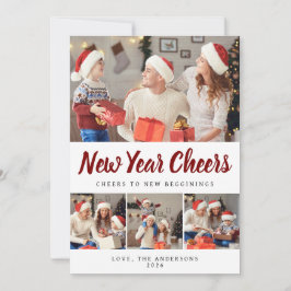 Foto för familjen Elegant Minimal Gott nytt år Julkort