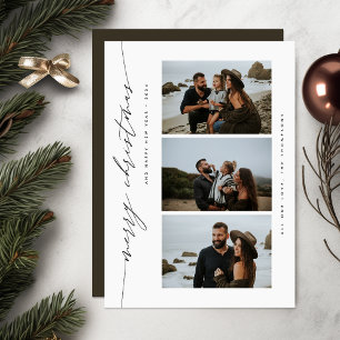 Foto för familjen God jul Gott nytt år Julkort
