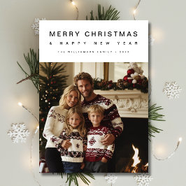 Foto för familjen god jul Gott nytt år Julkort