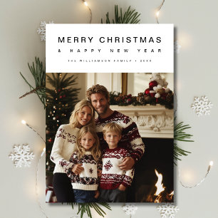 Foto för familjen god jul Gott nytt år Julkort