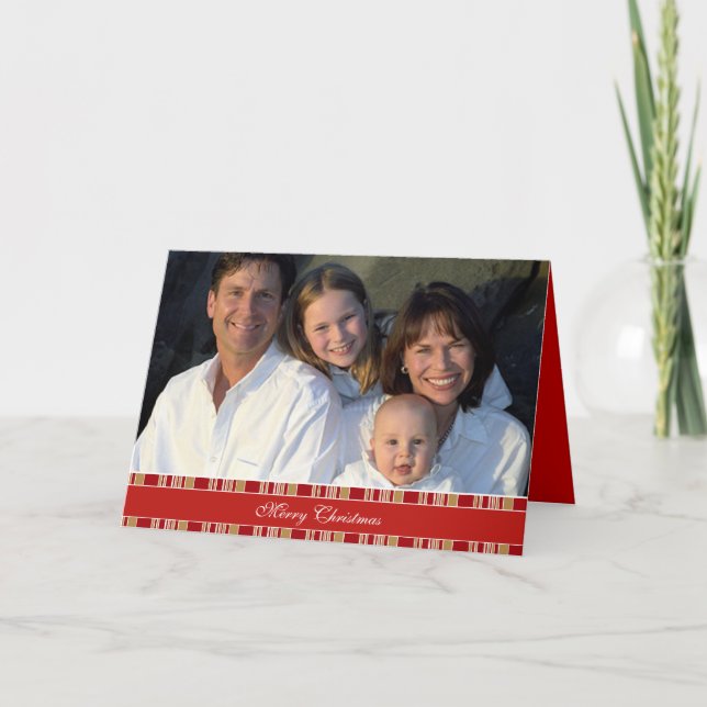 Foto för familjen god jul Rand Helgkort (Framsida)