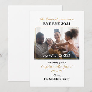 Foto för familjen Gott nytt år Hand-Lettered Julkort
