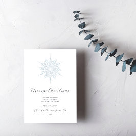 Foto för familjen Ice Blue Snowflake God jul Julkort