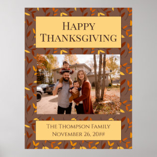 Foto för familjen Löv under elegant hösten Poster