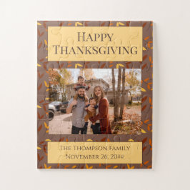 Foto för familjen Löv under elegant hösten Pussel