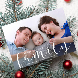 Foto för familjen Lycklig i julklapp eller nytt år Julkort