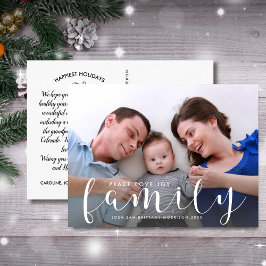 Foto för familjen Lycklig i julklapp eller nytt år Vykort
