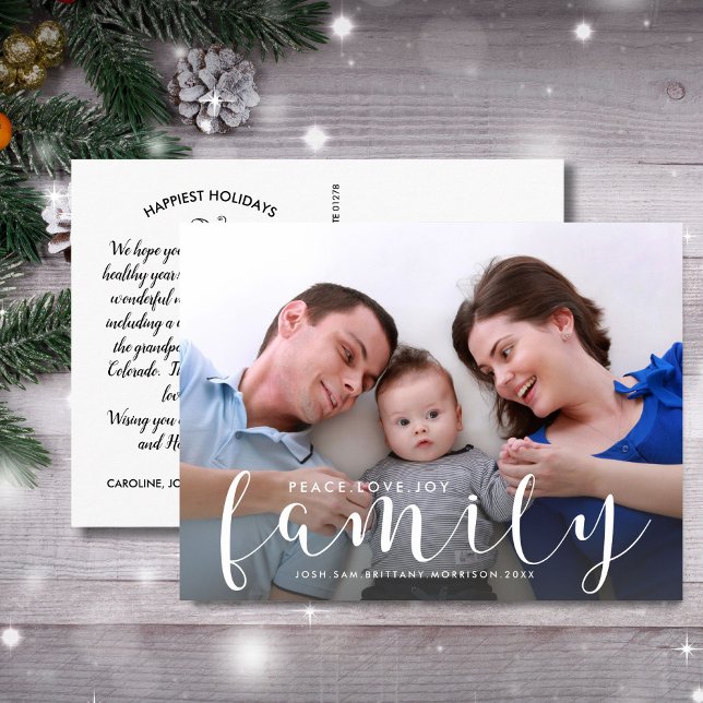 Foto för familjen Lycklig i julklapp eller nytt år Vykort (Skapare uppladdad)