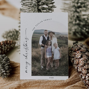 Foto för familjen Modern Boho Arch God jul Julkort