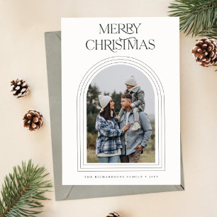 Foto för familjen Modern Boho Arch God jul Julkort