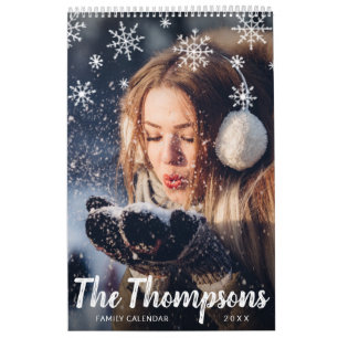 Foto för familjen Modern Chalk Snöflingor Kalender