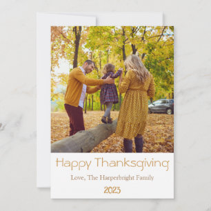 Foto för familjen Modern Fall Thanksgiving Julkort