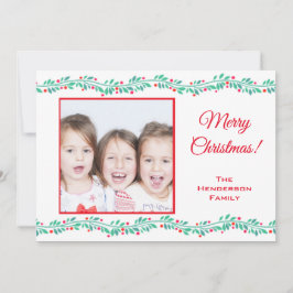 Foto för familjen Modern God jul Holly Berry Julkort