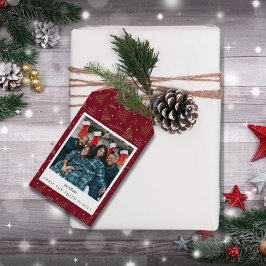 Foto för familjen Modern Julgran Helgdag Presentetikett