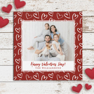 Foto för familjen Modern Snyggt Valentines day Julkort