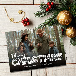 Foto för familjen Modern Typography God jul Julkort