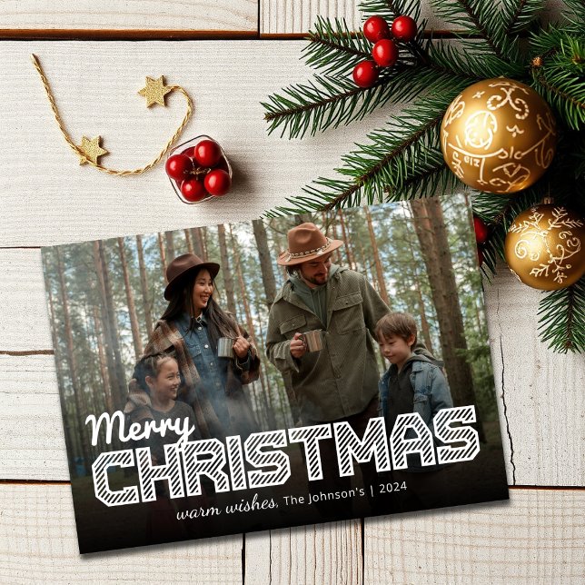 Foto för familjen Modern Typography God jul Julkort (Skapare uppladdad)