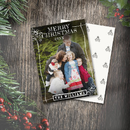 Foto för familjen Namn i familjen Rustic jul i Grä Julkort