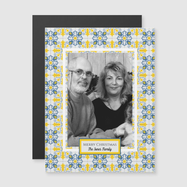 Foto för familjen Pärla ram julkort (Fram/baksida)