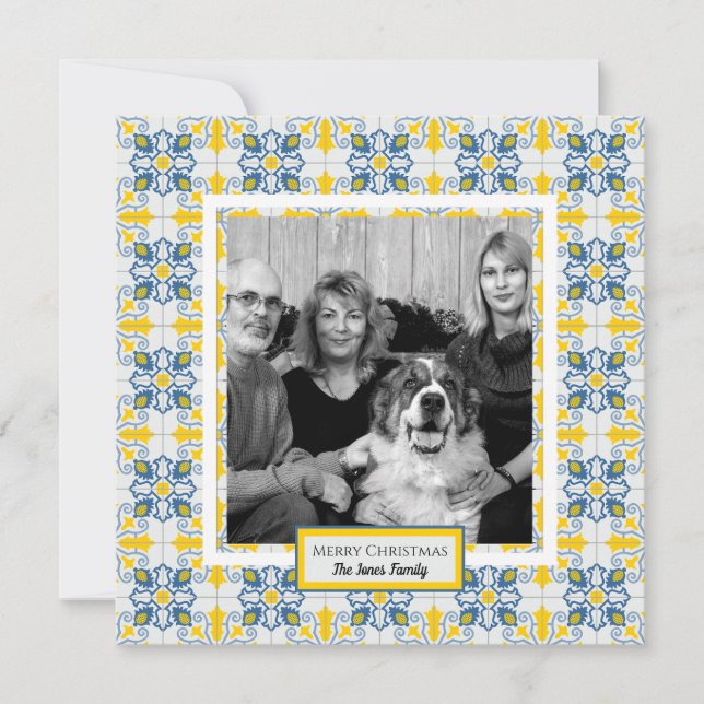 Foto för familjen Pärla ram julkort (Framsida)