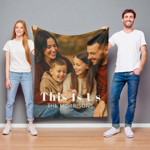 Foto för familjen personlig Keepsaké Det här är US Fleecefilt