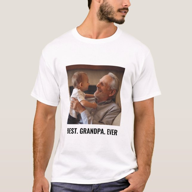 Foto för familjen Trendig Best Grandpa All Anpassn T Shirt (Framsida)