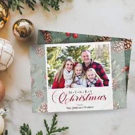 Foto för familjen Winter Greener God jul Julkort