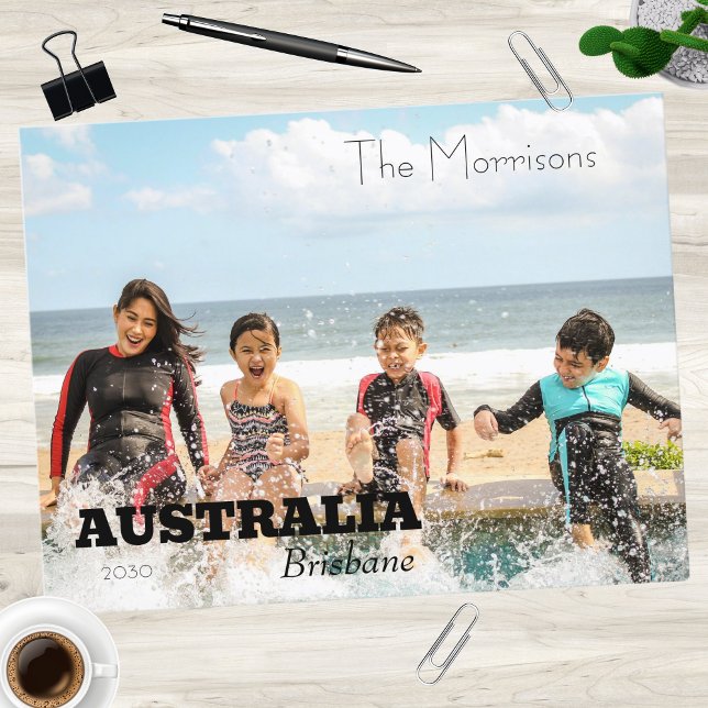 Foto för familjens mål helg vykort (Family Destination Photo Holiday Postcard)