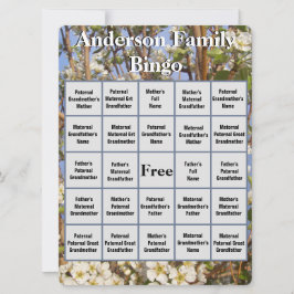 Foto för Family Bingo Card White Blossoming Träd