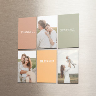 Foto för Family Collage Tack och lov tacksam väl Magnet