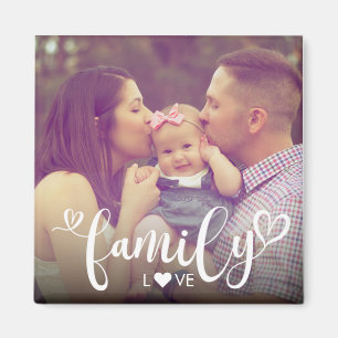 Foto för Family Kärlek Heart-skript Magnet