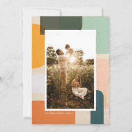 Foto för färgfyllda moderna former Porträtt Julkort