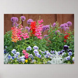 Foto för färgstark Blomsterträdgård Poster