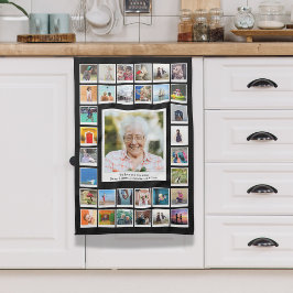 Foto för farmors födelsedagsfamilj kökshandduk