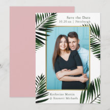 Foto för Faux Guld Ram Rosa Bröllop spara datum