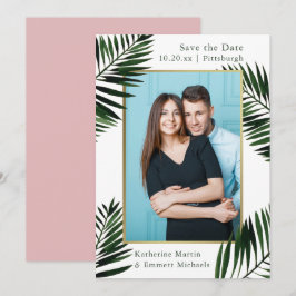 Foto för Faux Guld Ram Rosa Bröllop spara datum Datumet