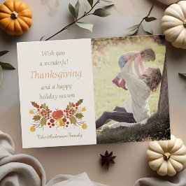 Foto för Festive Autumn Bouquet Thanksgiving Famil Julkort