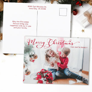 Foto för festive God jul Calligraphy Foto Helg Vykort